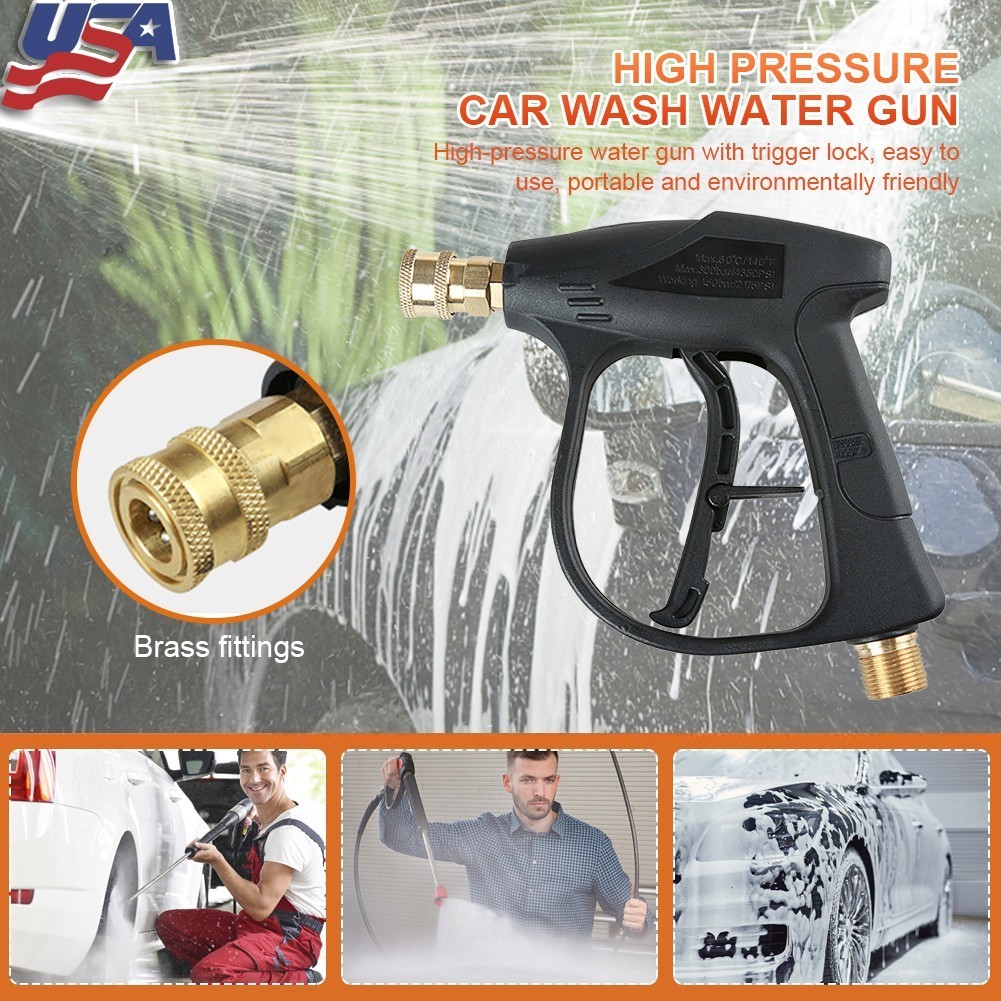1/4″ 4000 PSI Pressure Washer Gun – Short Wand Foam Spray Nozzle