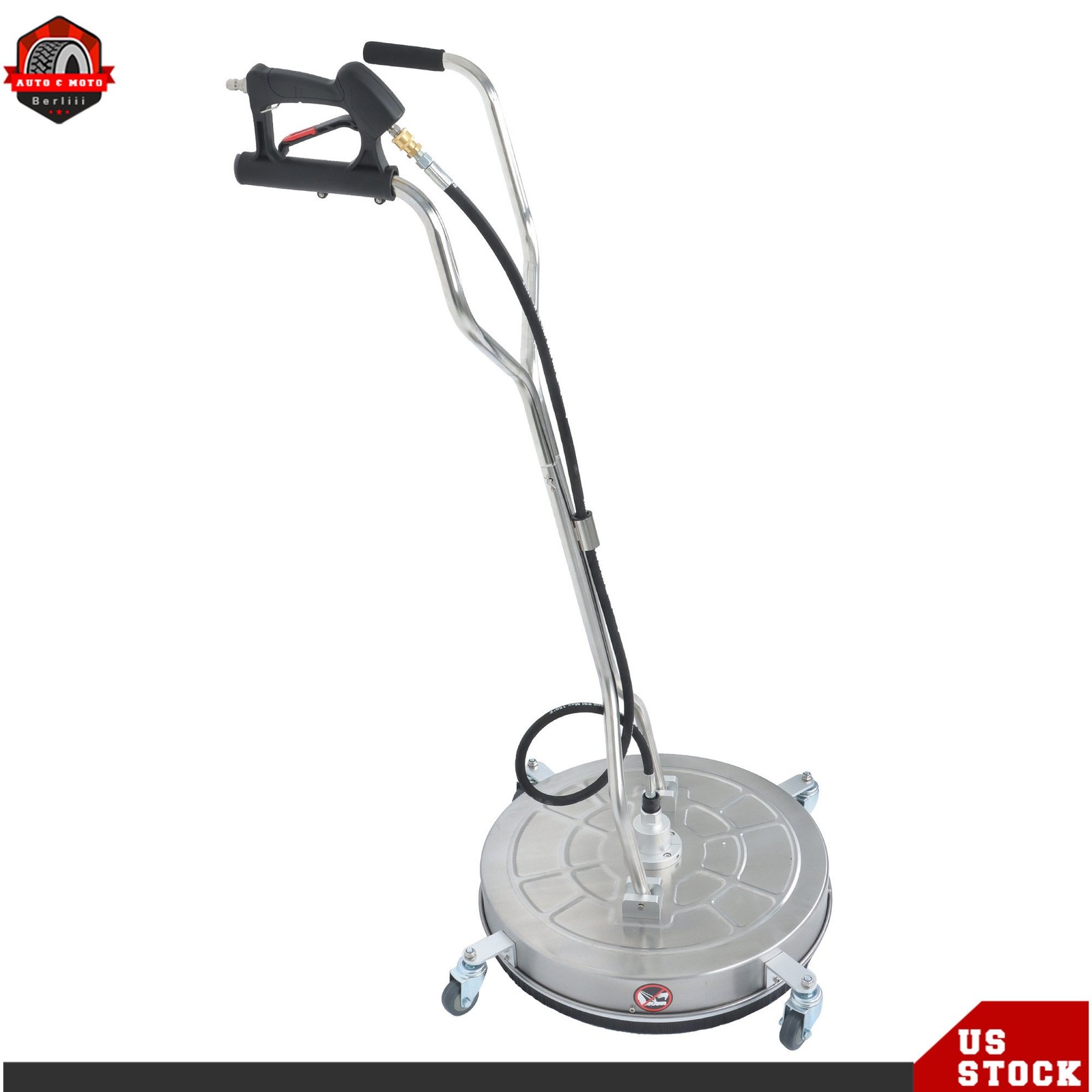 24″ Pressure Washer Surface Cleaner 6000 PSI w/ Handles & Wheels Quick Connect