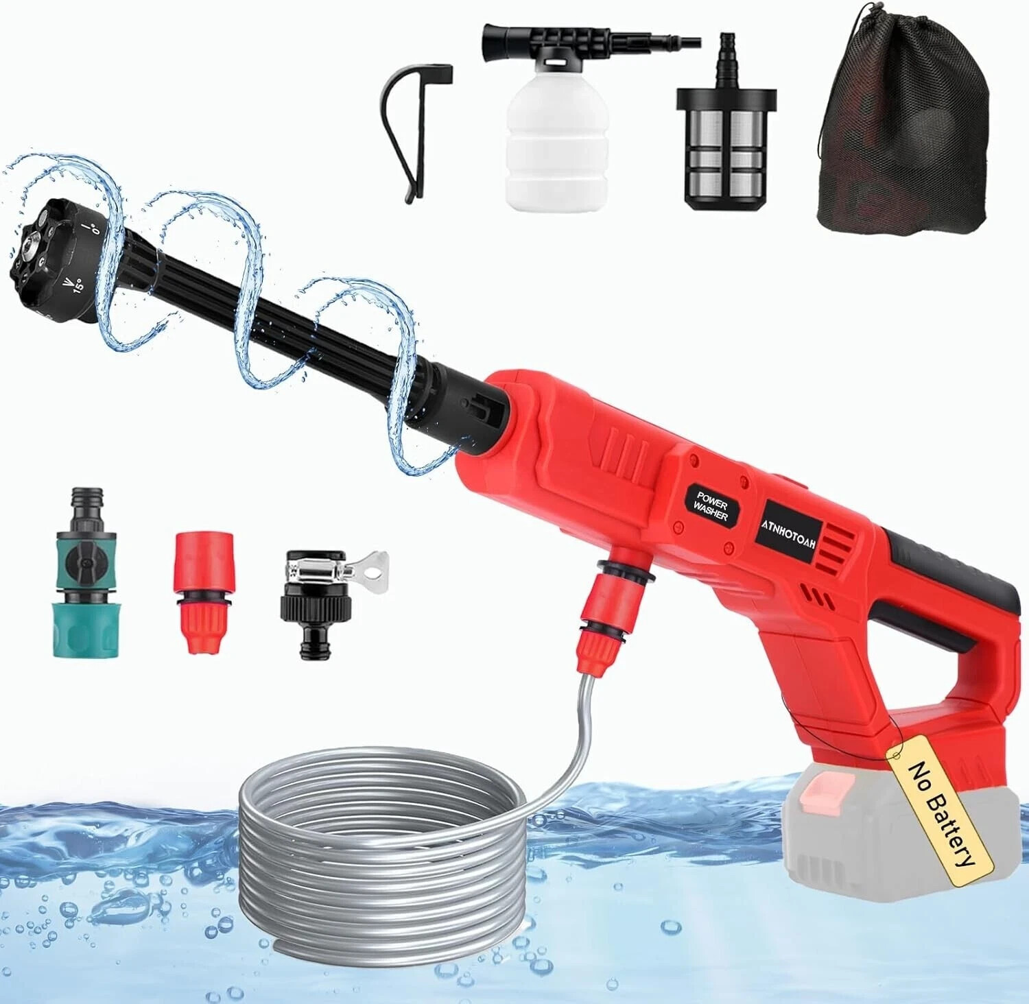 Cordless Pressure Washer for Milwaukee 18V Battery, 700PSI 1.2 GPM Portable Han