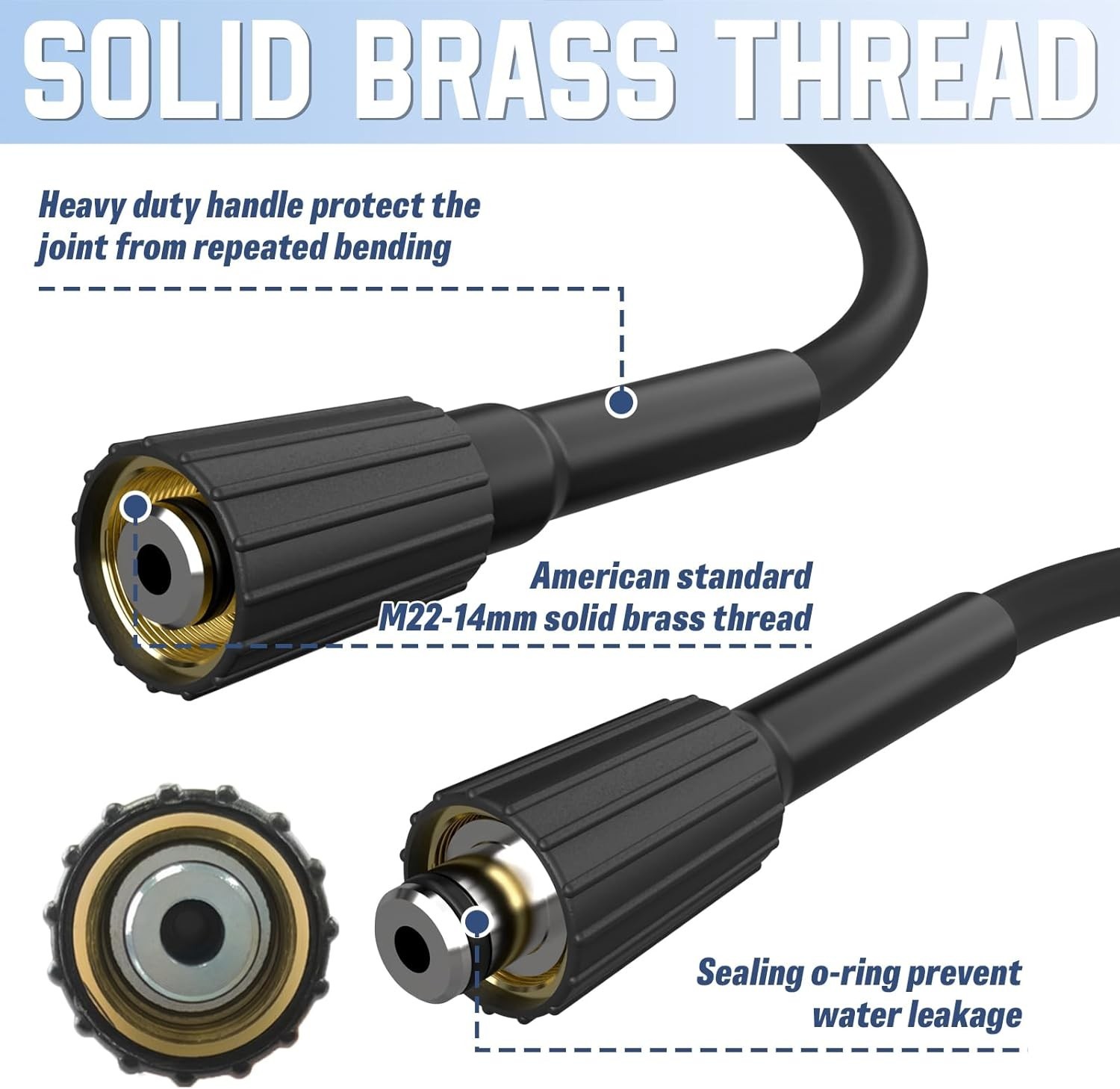PVC Pressure Washer Hose 50FT x 1/4″ 3600 PSI Power Washer Extension Hose Hig…