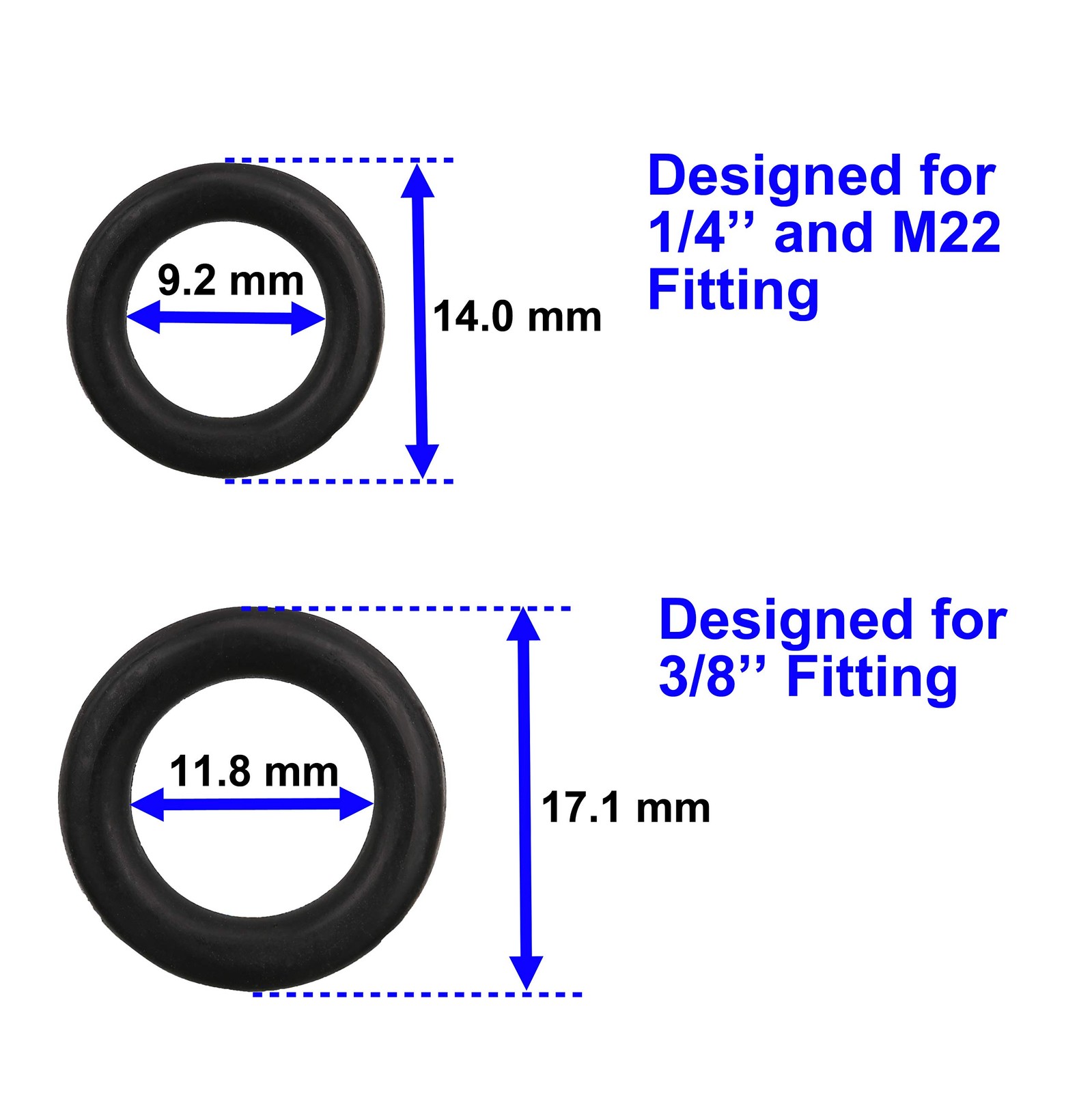M MINGLE Pressure Washer O-Rings for 1/4’’, 3/8’’, M22 QC Coupler, 40-Pack