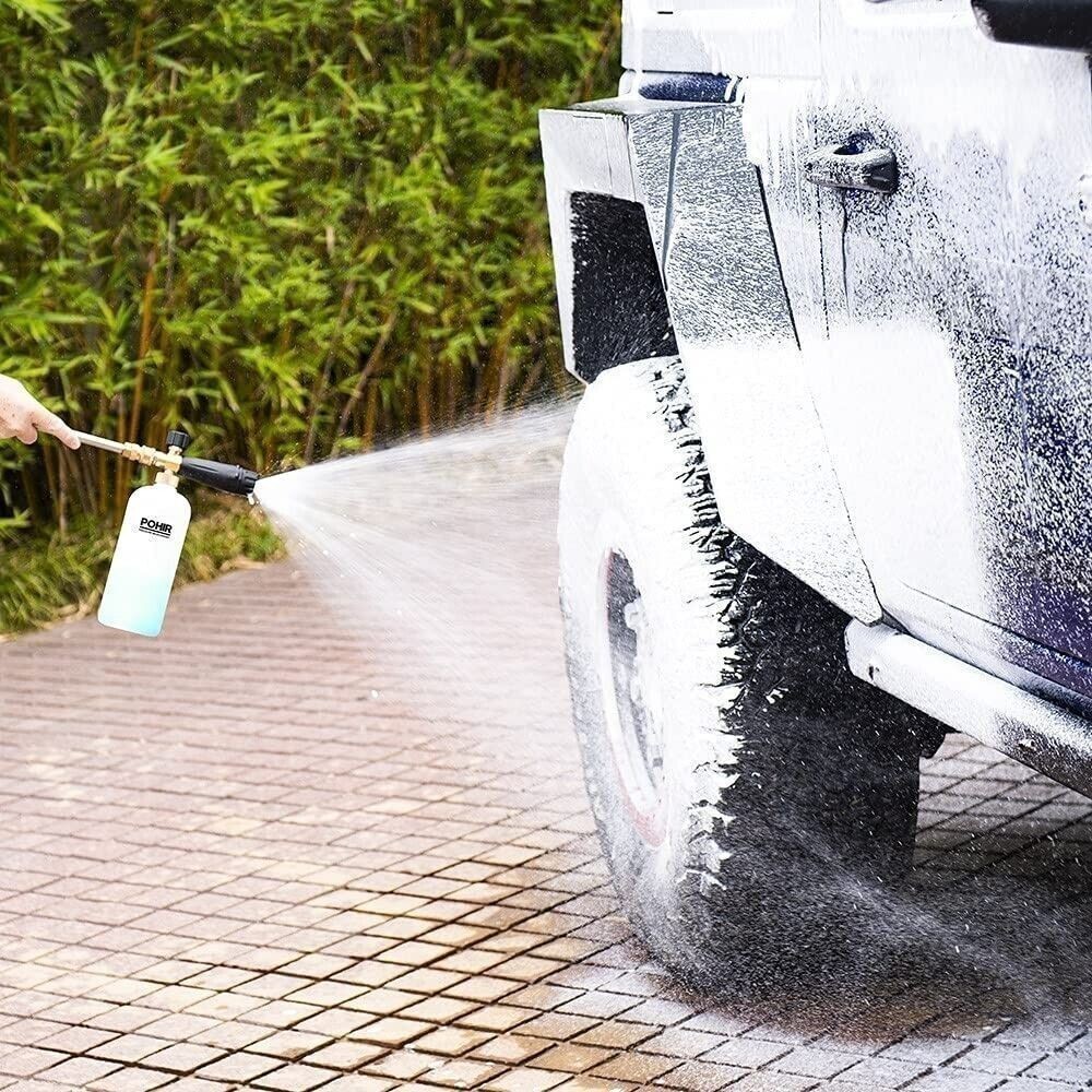 1/4″ Snow Foam Pressure Washer Gun Car Wash Soap Lance Cannon Spray Jet Bottle