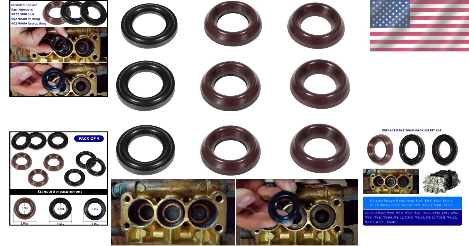 High-Quality Pump Rebuild Kit for 20mm Washers – Includes Essential Parts