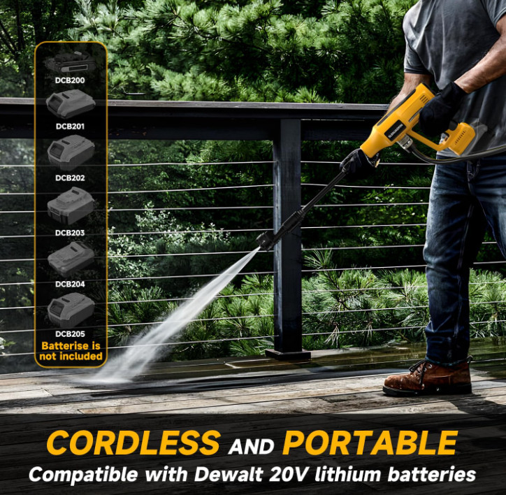 Cordless Pressure Washer 700 PSI, Handheld, 6-in-1 Nozzle,Foam Cannon,No Battery