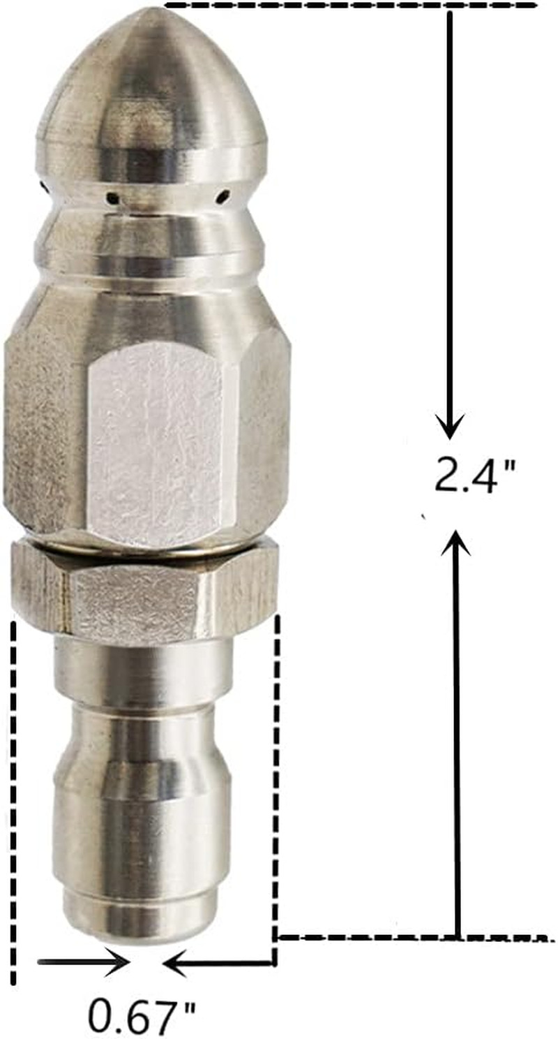 MIZORLIE Pressure Washer Sewer Jetter Nozzle with Stainless Steel, Mini Compact