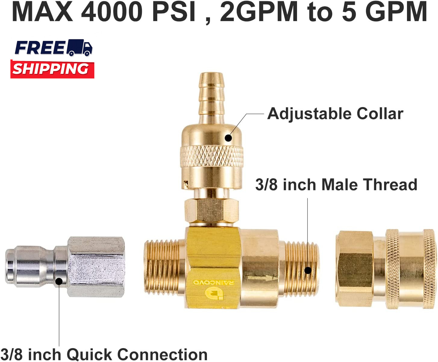 Downstream Injector for Pressure Washer Power Washer Chemical Injector Kit