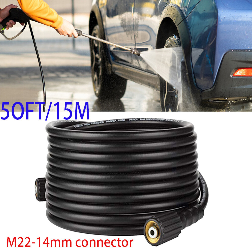 High Pressure Washer Hose 50ft 5800PSI M22-14mm Power Washer Extension Hose US