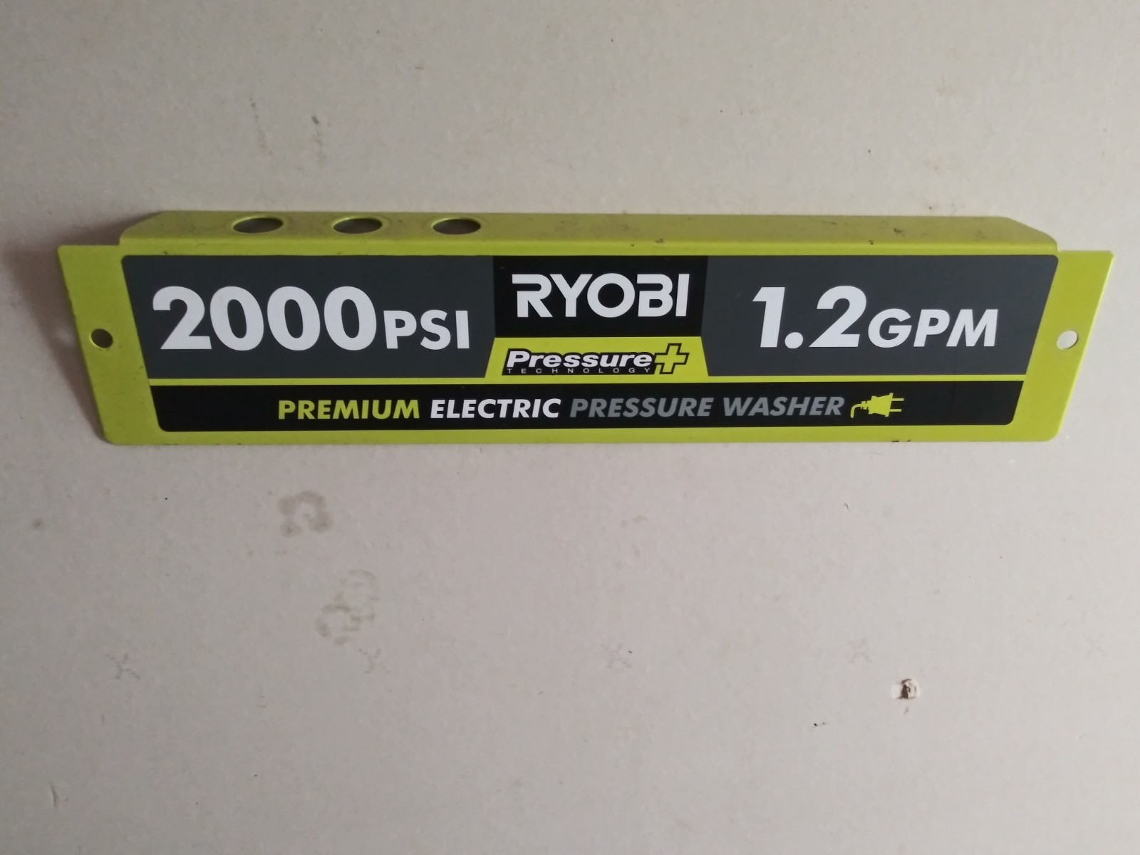 RYOBI Model RY141900VNM pressure washer OEM Performance Panel