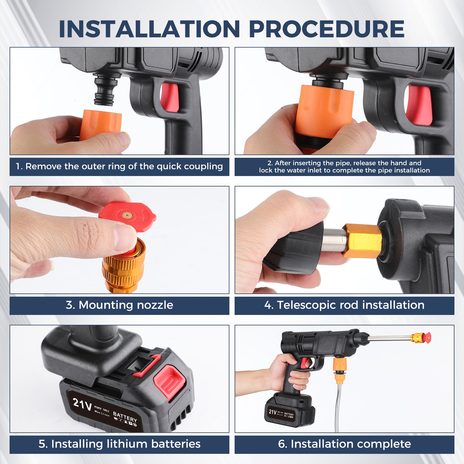 Cordless Pressure Washer Machine Battery Operated Patio Deck Washing