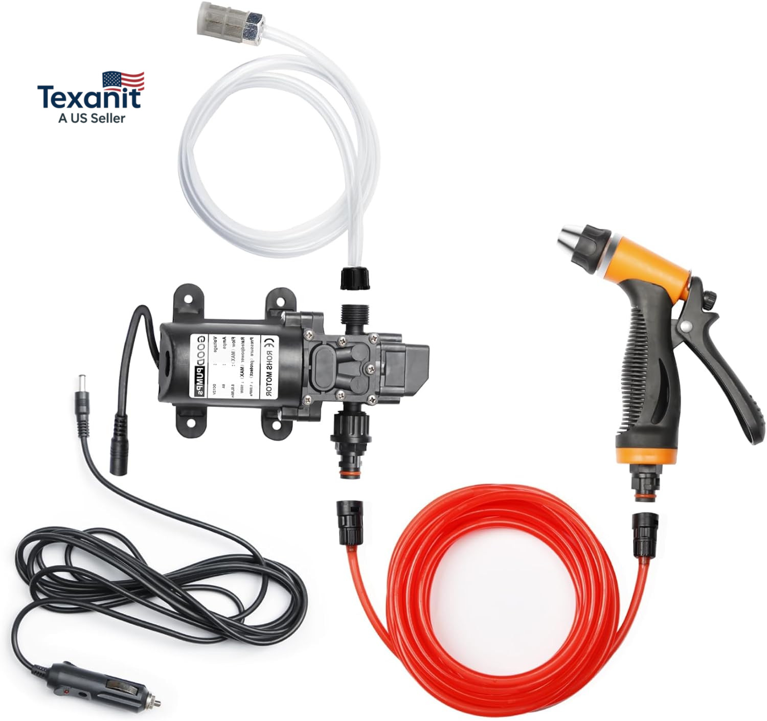 Portable Intelligent Electric Pressure Washer Pump 100W 160 PSI 12V Portable Pre