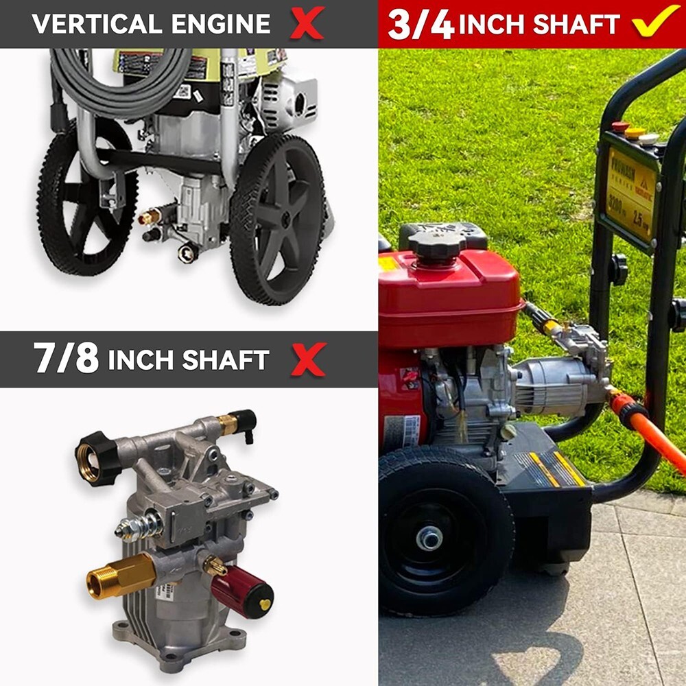 YAMATIC 3/4″ Shaft Horizontal 3400 PSI Pressure Washer Pump 7 HP