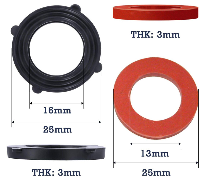 Arandelas de goma para manguera 3/4”, sellos resistentes, pack 32 unidades