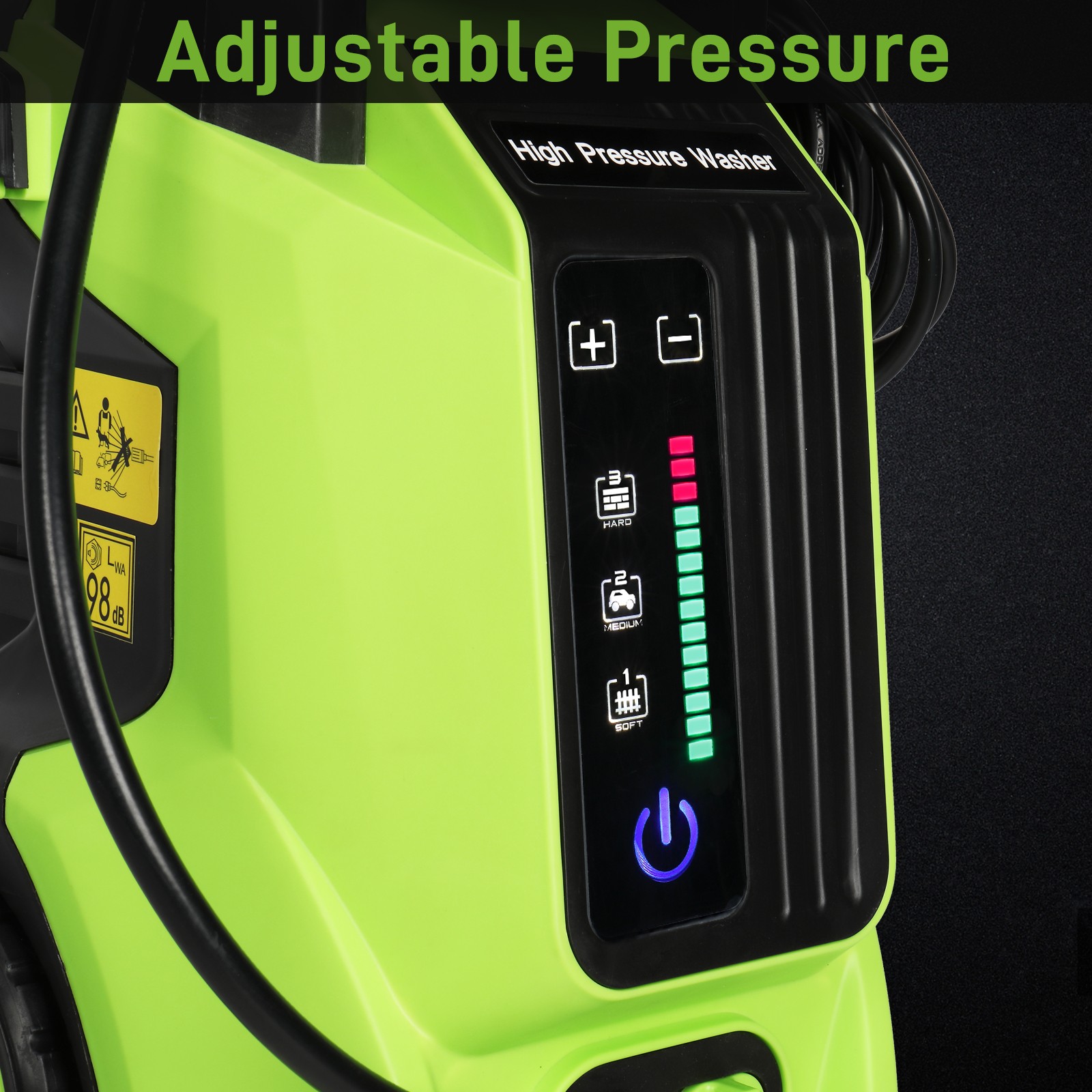 3800PSI Home High Pressure Washer Electric Patio Cleaner 2.8GPM with LED Display