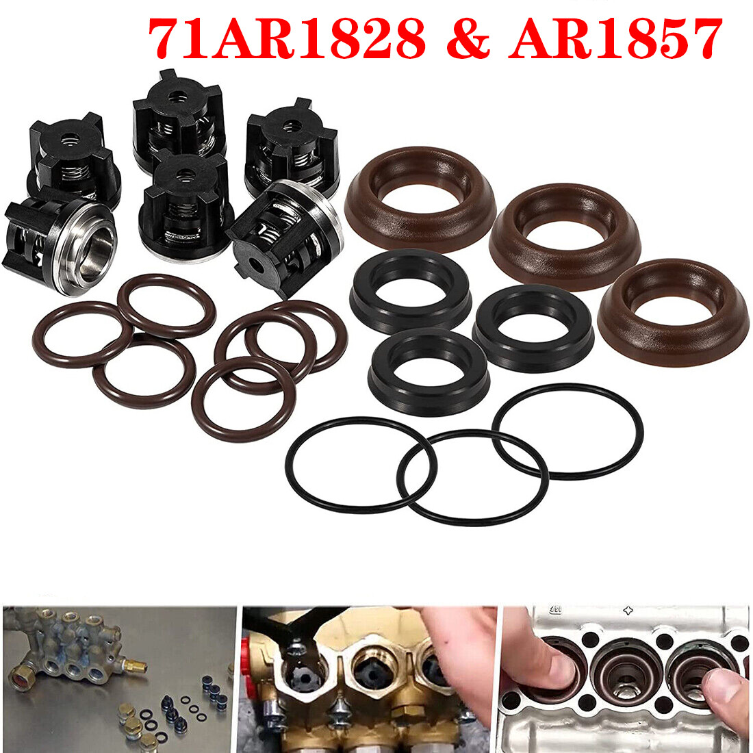 AR1828 Check Valve + AR1857 Packing Kit For Annovi Reverberi 18mm XR RK RKA RKV