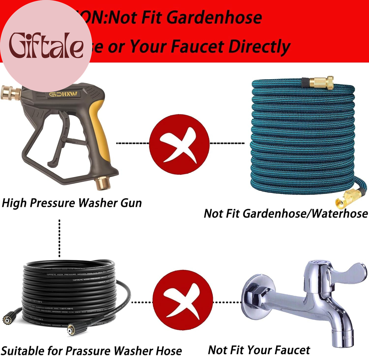 X-887 High Pressure Washer Gun with Foam Cannon 2 Adapter 7 Pressure Washer Nozz