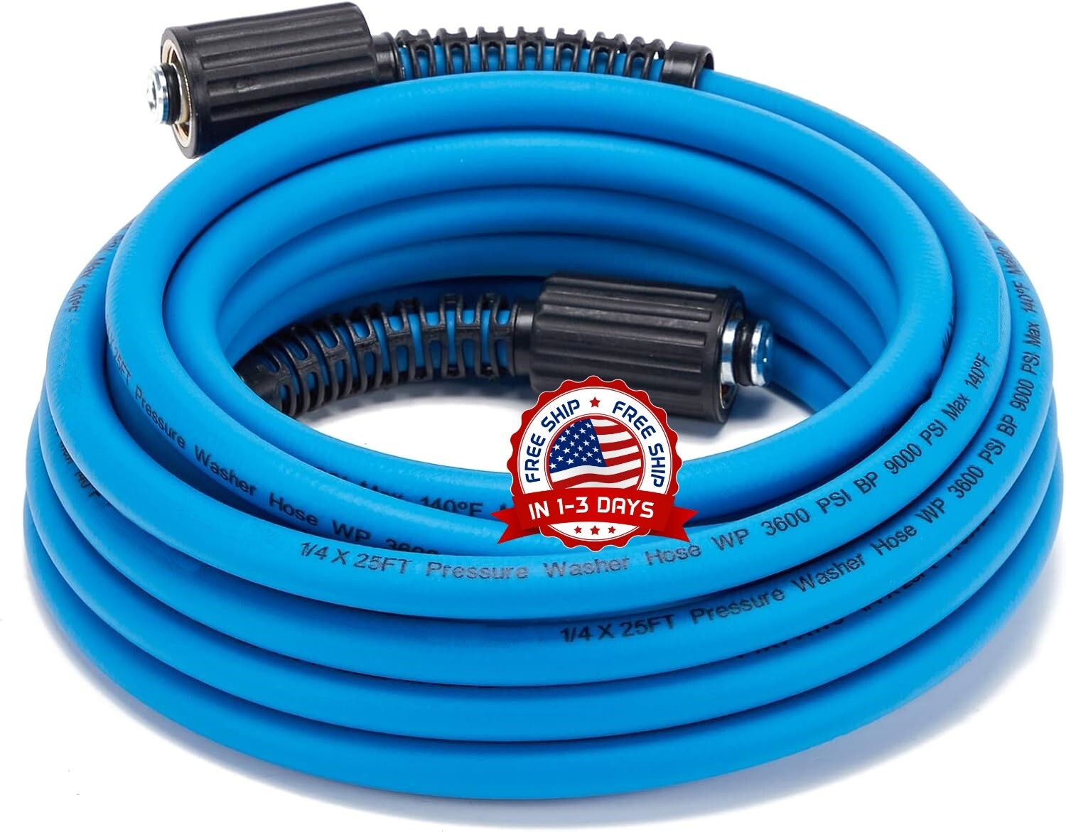 Manguera Para Lavadora A Presion De 25 Pies X 1/4 Pulgadas Para Agua Fria Y NEW
