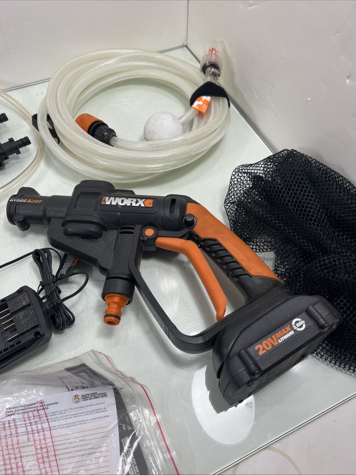 WORX WG629 20V Cordless Hydroshot Portable Power Cleaner W/ BATTERY & CHARGER