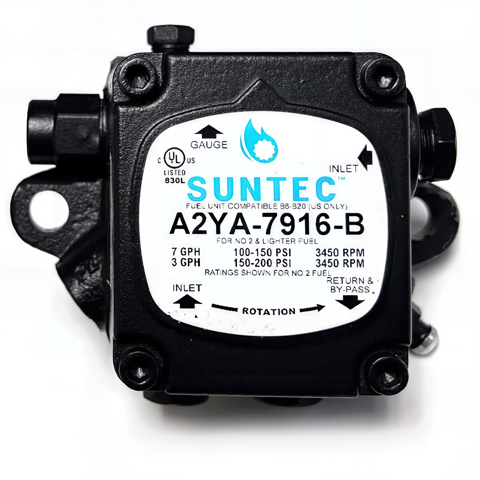 Suntec A2YA-7916 Fuel Pump, Standard, RH, 3450 RPM