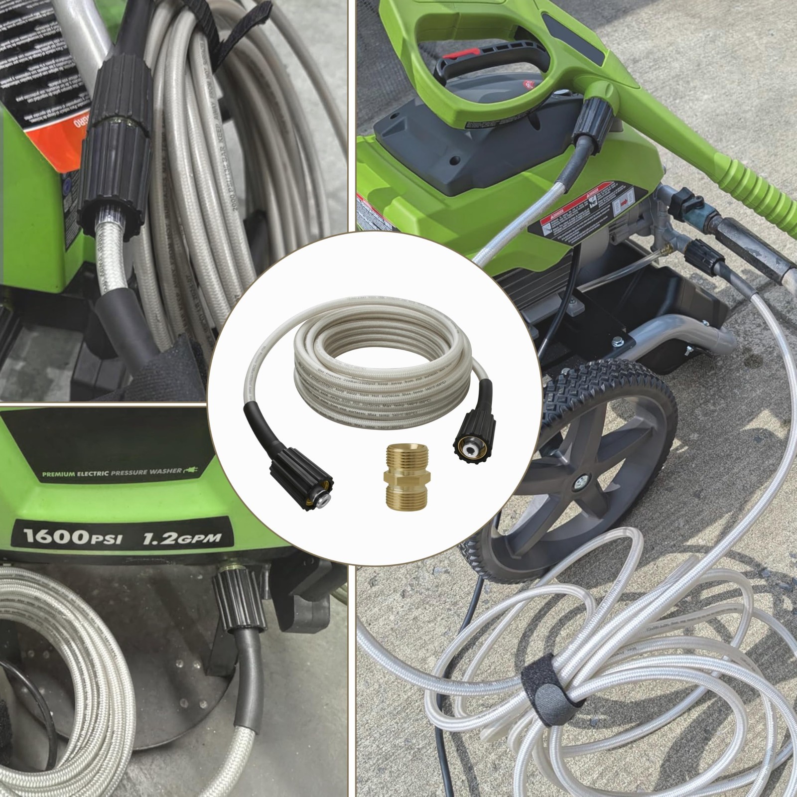 Durable 25ft Pressure Washer Hose – Anti-Kink Braided Replacement for RY14122/RY
