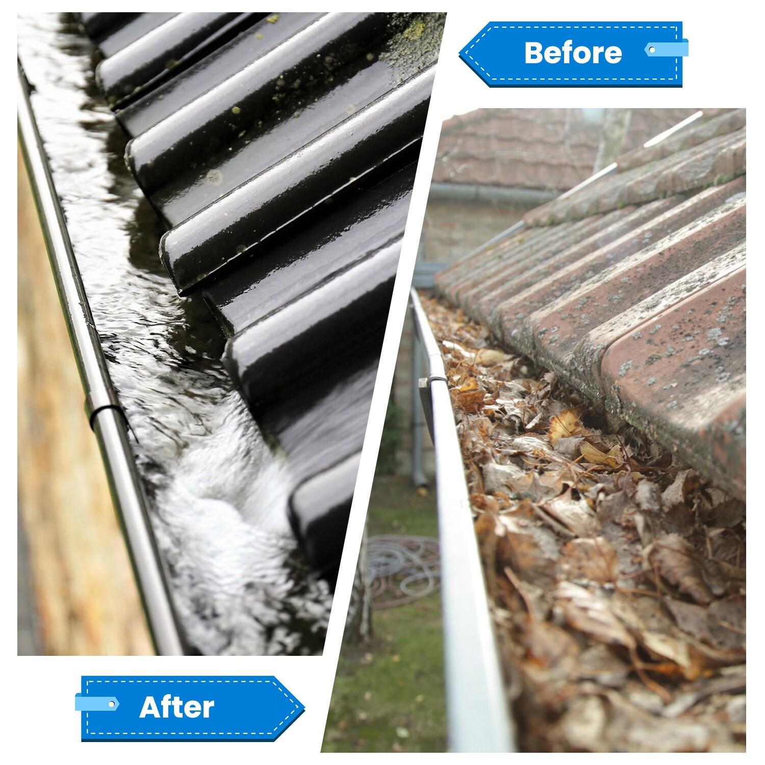 Gutter Cleaning Tools from the Ground Adjustable Rain Gutter Cleaning 2 Brushes