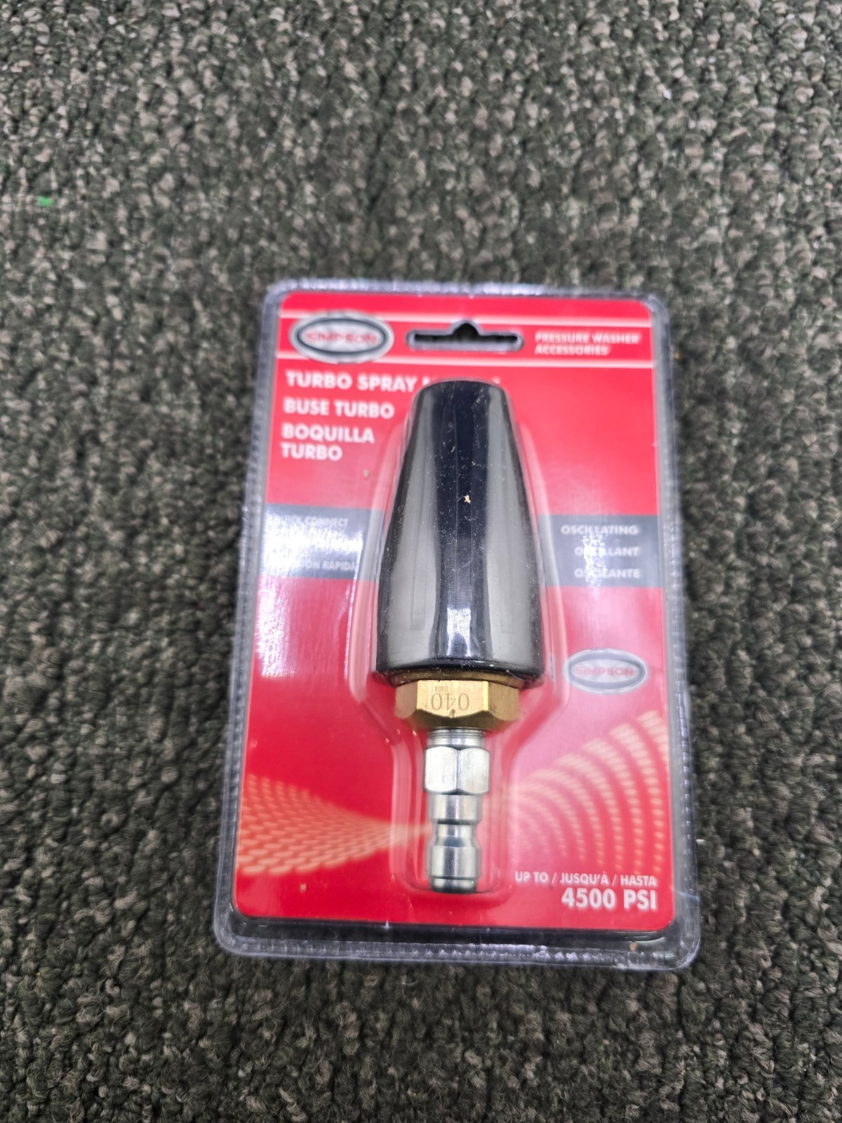 Simpson 80144 1/4-inch Turbo Pressure Washer Spray Nozzle 4500 PSI, 4.0 Orifice