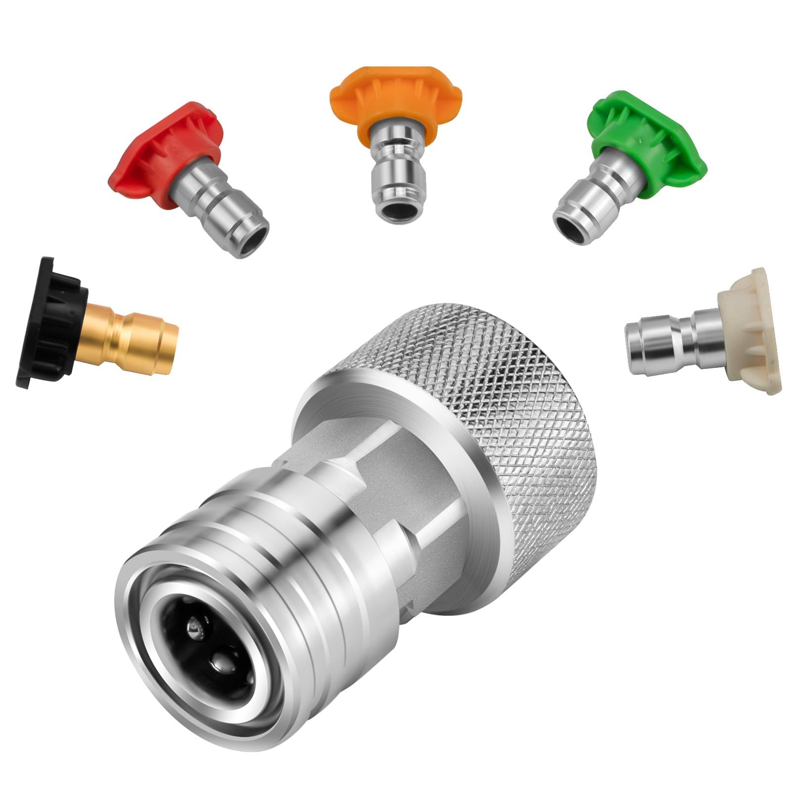 Garden Hose to Pressure Washer Adapter with 5 Pcs Spray Nozzle Tips for Car