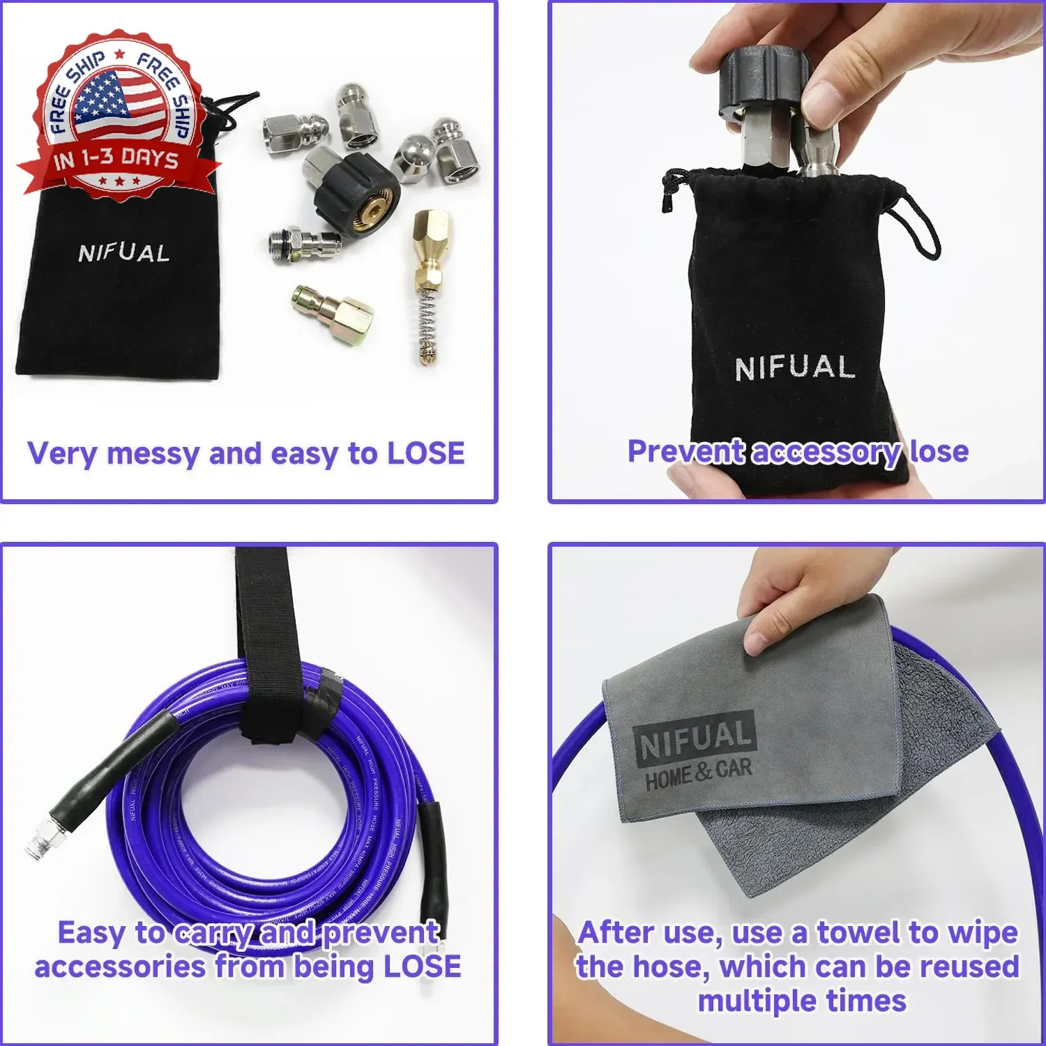 100FT Sewer Jetter Kit Pressure Washer Drain Cleaner Hose 5800PSI Rotating Nozzl