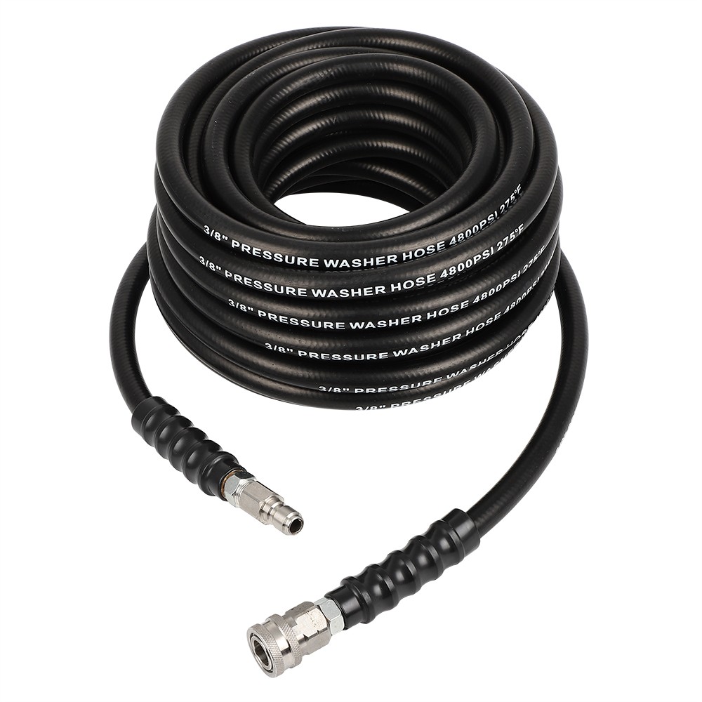 50FT 3/8″ Hot Water Pressure Washer Hose Rubber Power Washer Hose 4800 psi