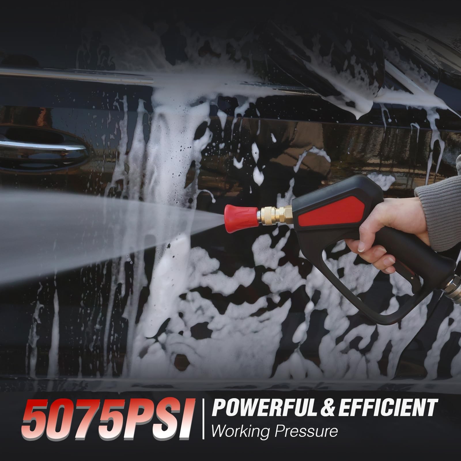 Short Pressure Washer Gun with Swivel High Pressure Water Handle with 3/8″ M…