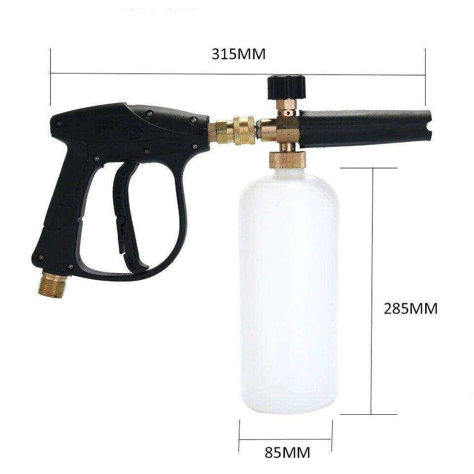 1/4″ Washer Gun Snow Foam Car Wash Soap Lance Cannon Spray Pressure Jet Bottle