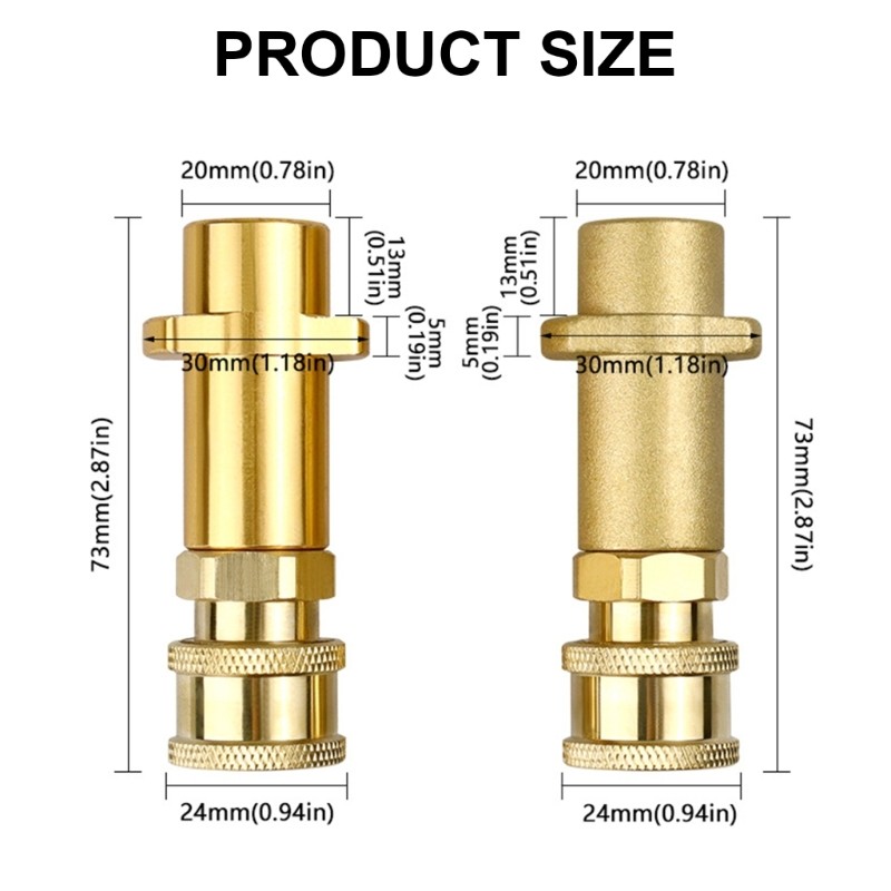 Pressure Washer Brass Adapter for Pressure Washer Foams Pots 1/4Inch Interfaces