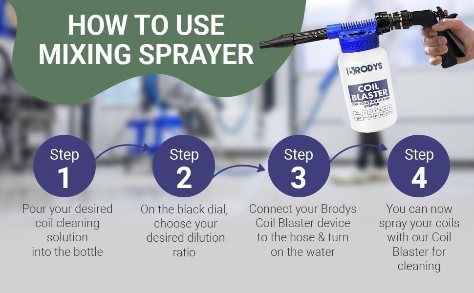 2 Quart Automatic Mixing Sprayer for Effortless A/C Coil Cleaning Solutions