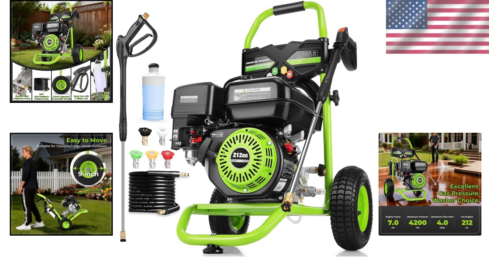 Ultimate 4200 PSI Gas Powered Washer – Versatile & EPA Compliant for Outdoor Use
