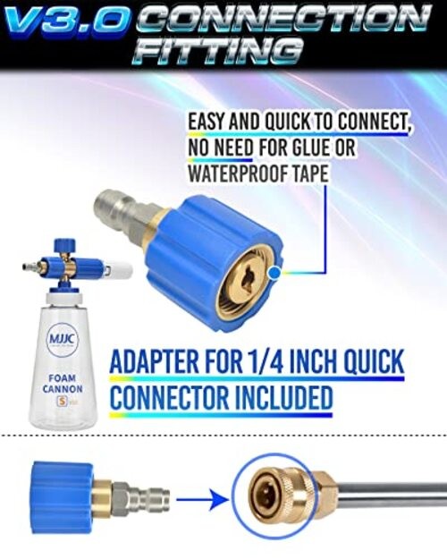 Foam Cannon S V3.0 (Thicker Snow V3.0 (1/4″ Quick Connector) + SOAP (20 fl oz)