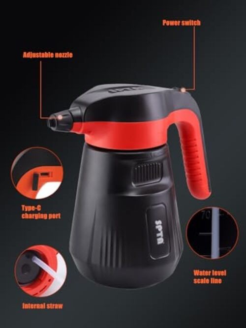 Pressure Foam Sprayer, 2.25L/76 oz Electric Pressurized Soap Sprayer Car Foam