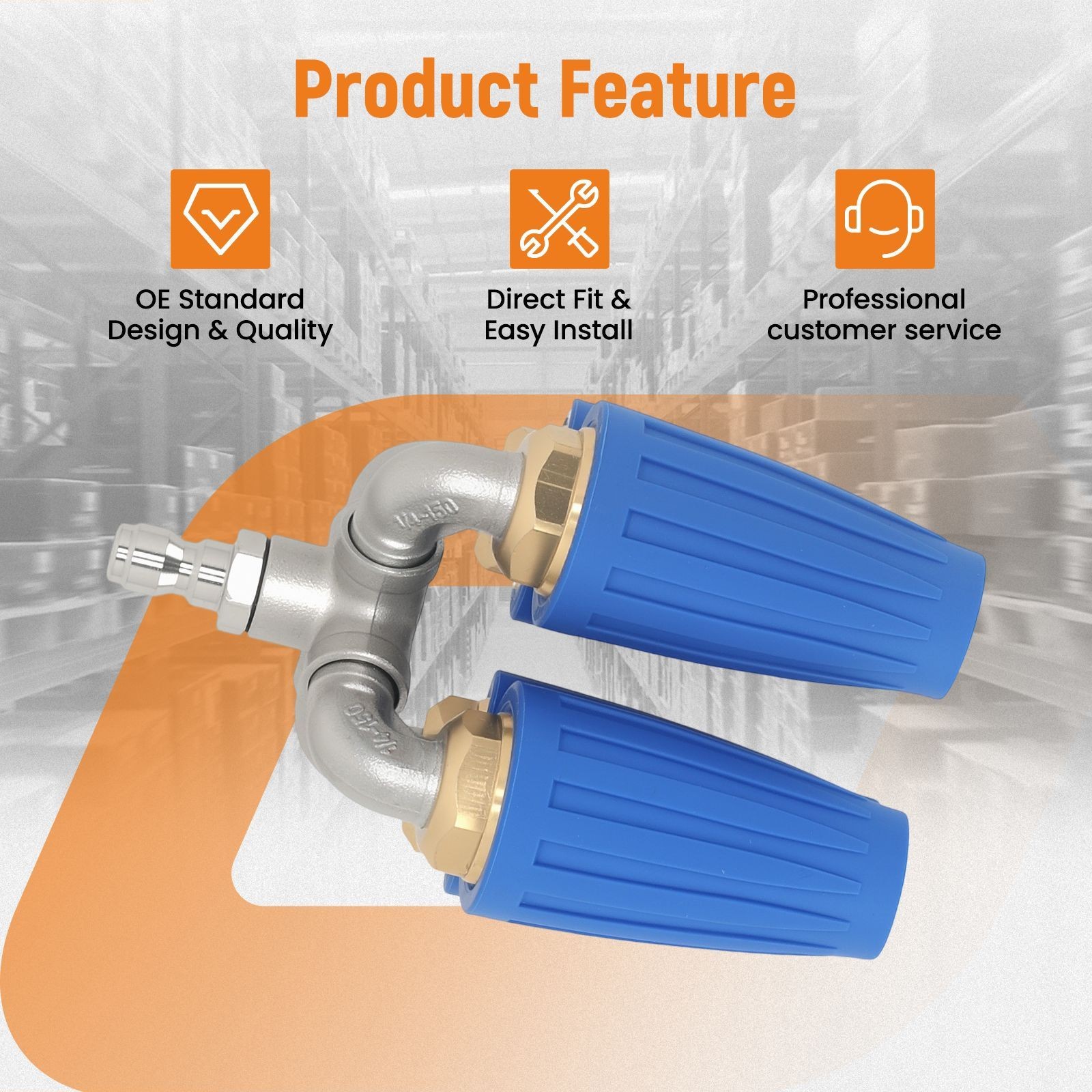 360° Rotating Pressure Washer Four Turbo Nozzle 4000PSI 4 Turbo Quick Connect