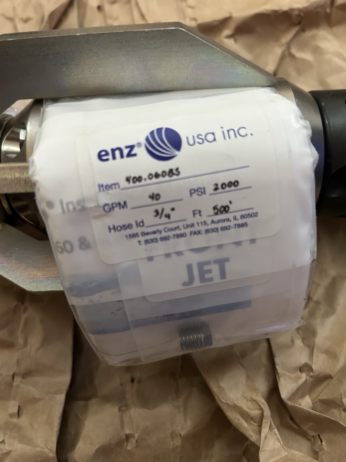 ENZ 060 Bulldog NL Rotojet W/skid 400.060BS 3/4 Hose 40 GPM PSI 2000