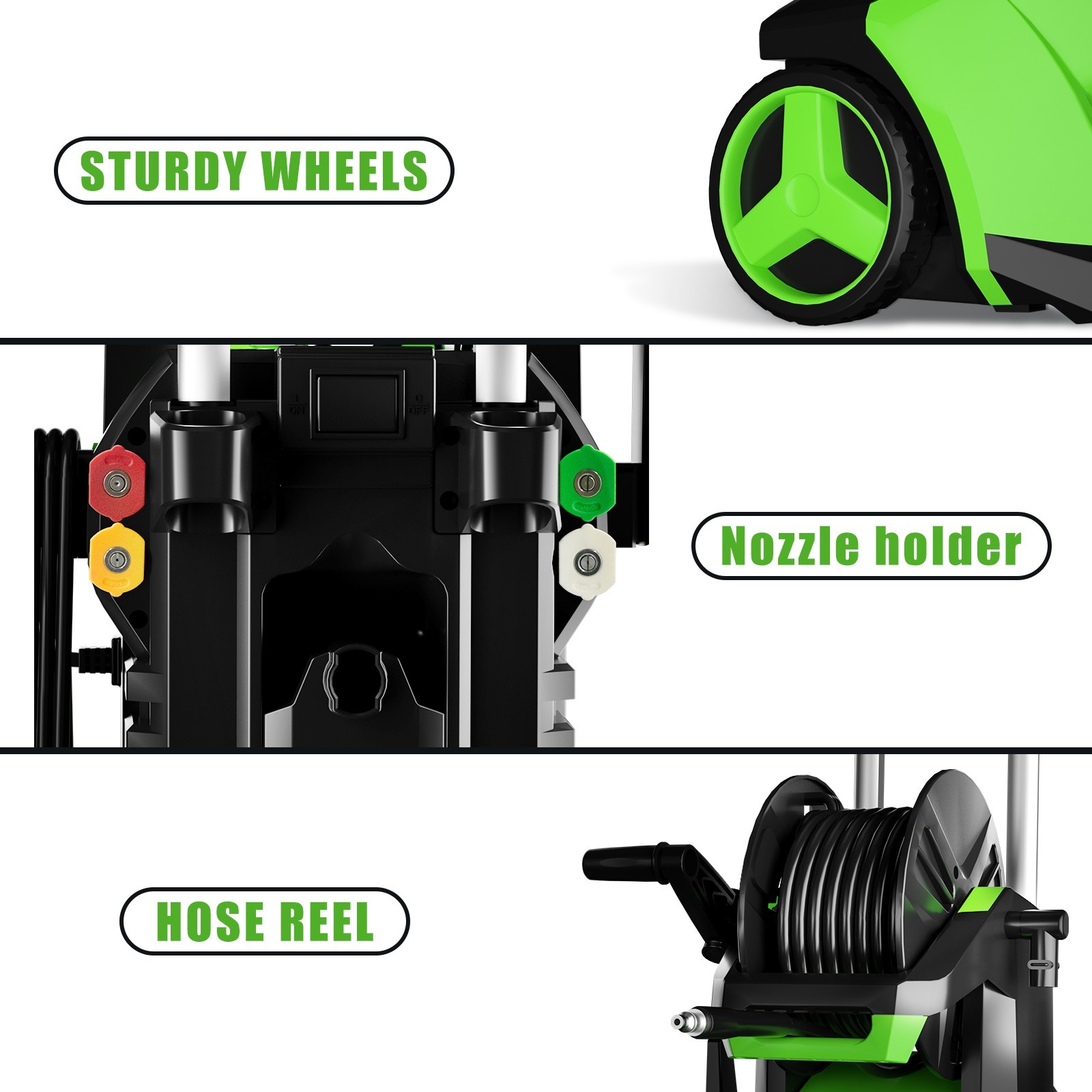 Pressure Washer 4500PSI 3.0GPM, 15-Level Touchscreen, 4 Nozzles, for Driveway