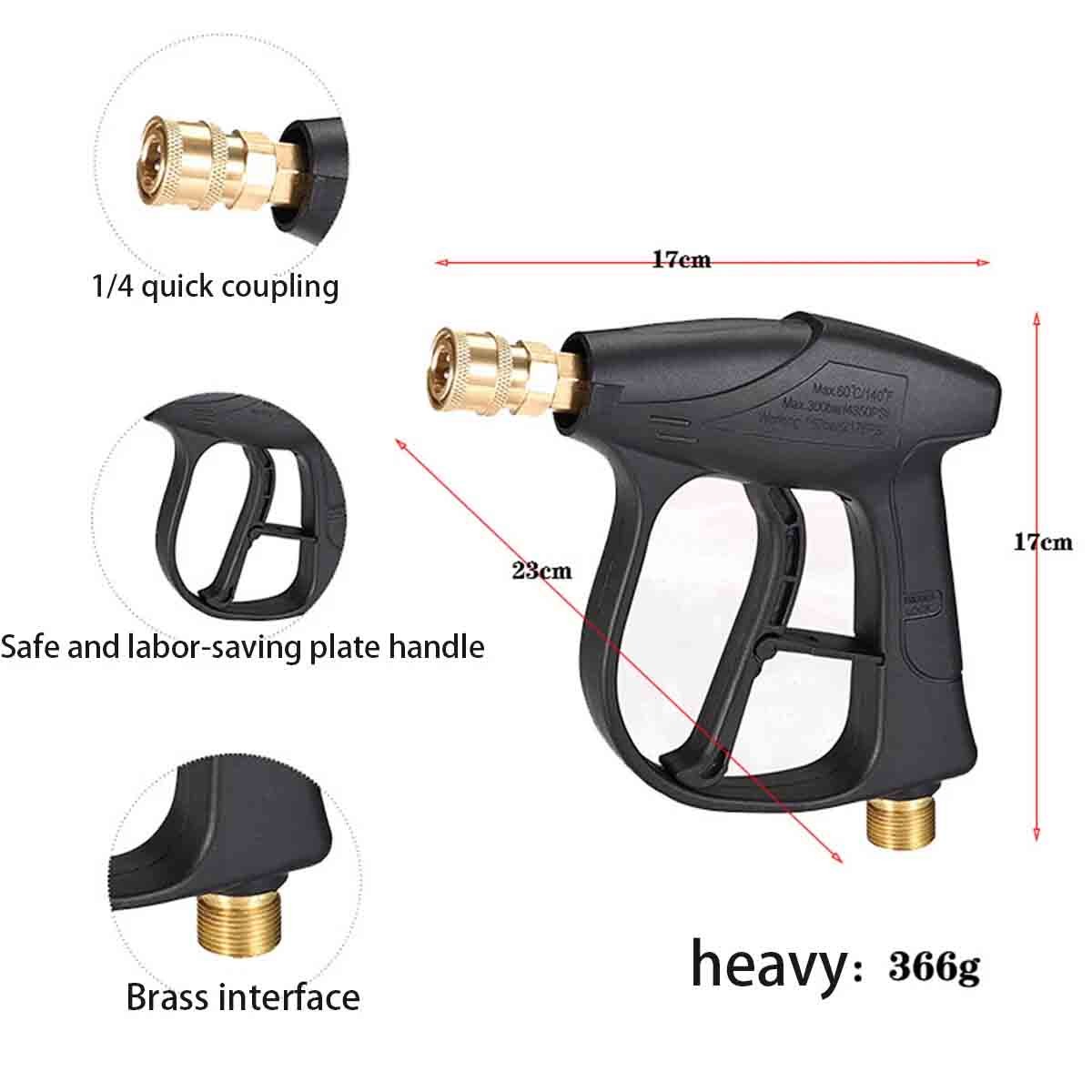 26-50FT High Pressure Washer Hose+turbine nozzle+High pressure water gun