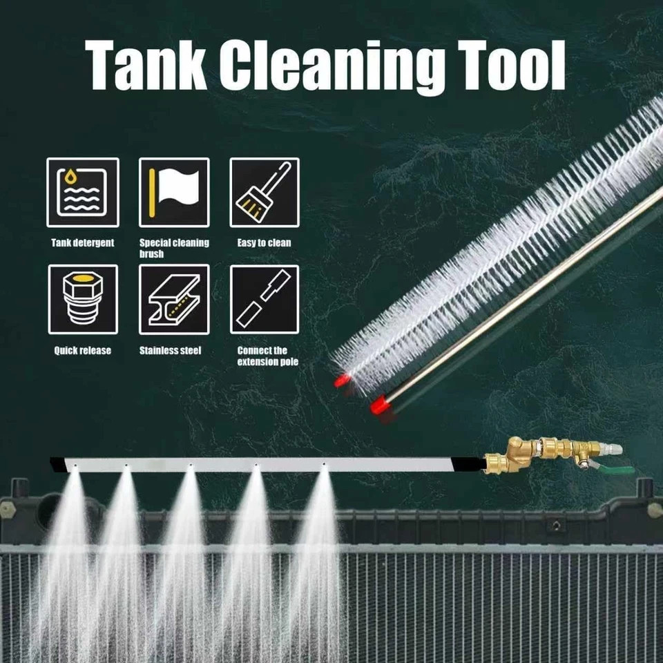 39″ Pro Radiator Cleaning Wand Kit–Radiator Cleaner Tool with 5 Spray Nozzles +