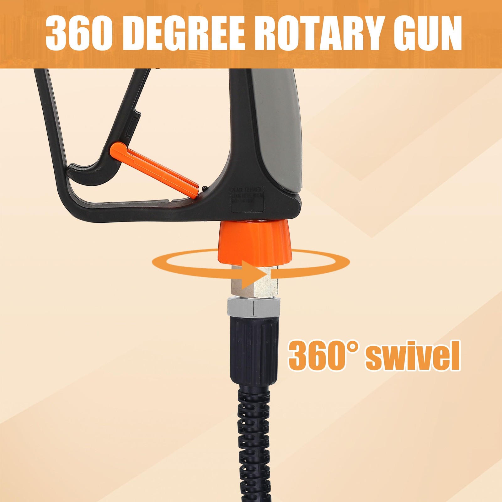 Pressure Washer Gun with Foam Cannon, 1.5 Liter, 5000 PSI