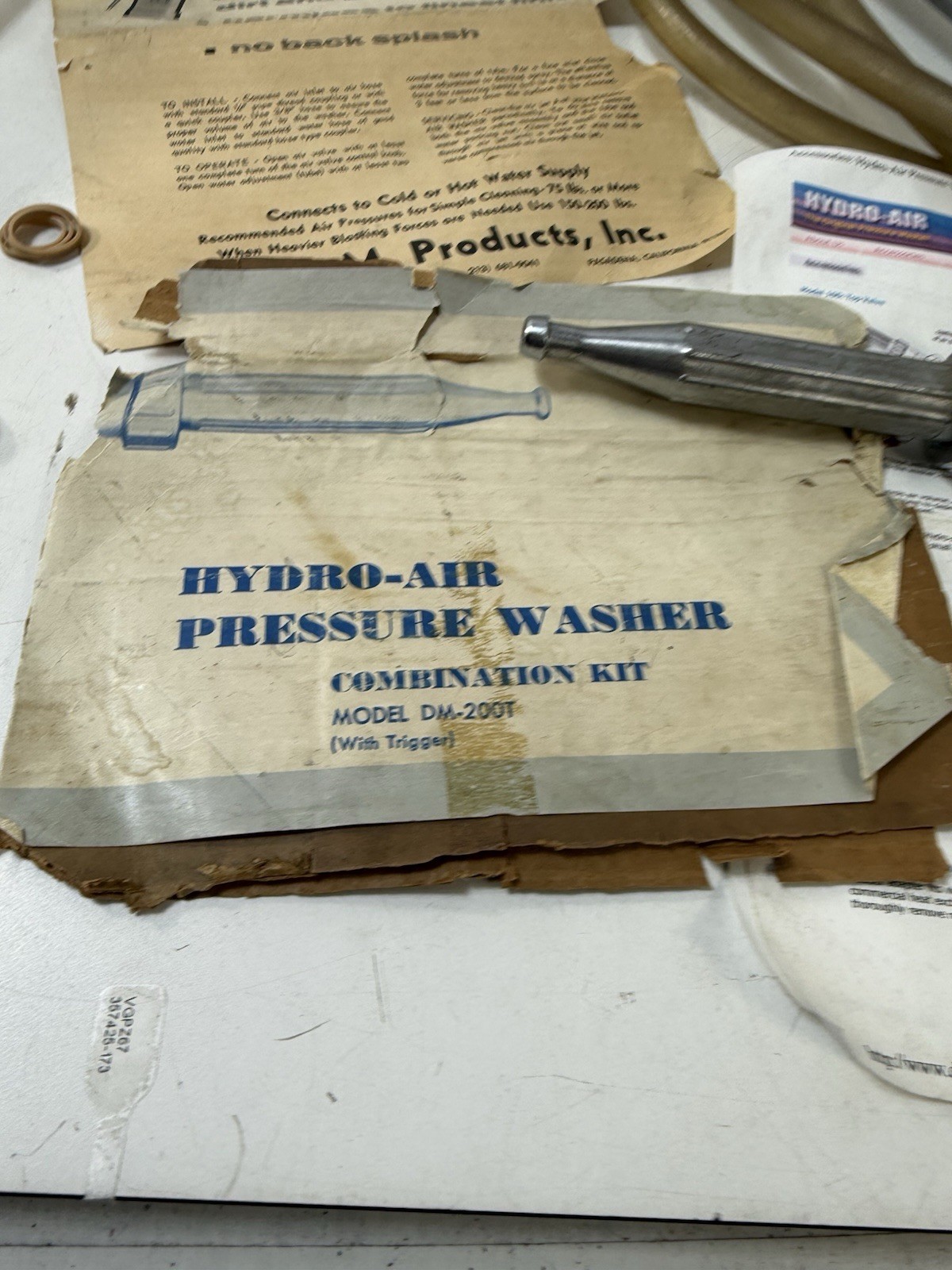 Hydro-Air Pressure Washer Model DM-200T Combination Kit D&M Products Vintage