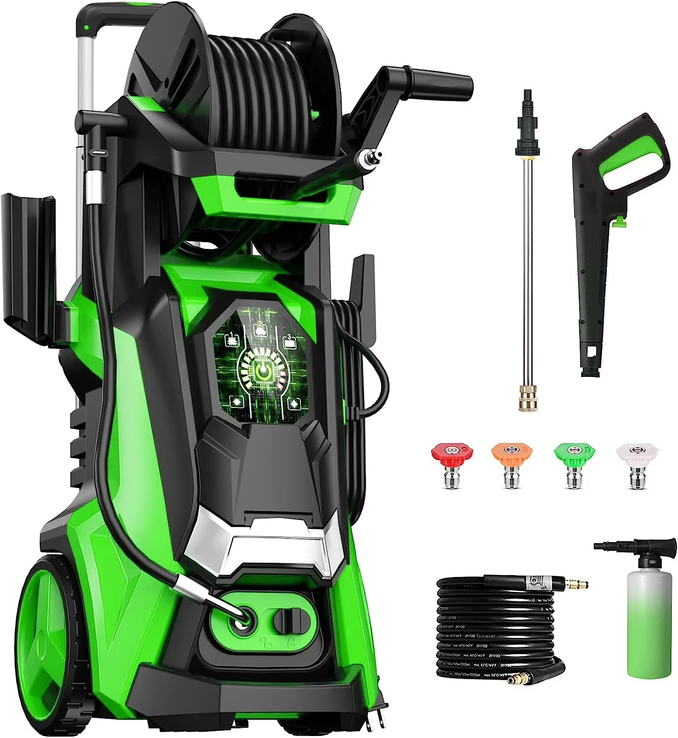 Electric Pressure Washer 3800 PSI Max 2.6 GPM, Touch Screen Adjustable Pressure,