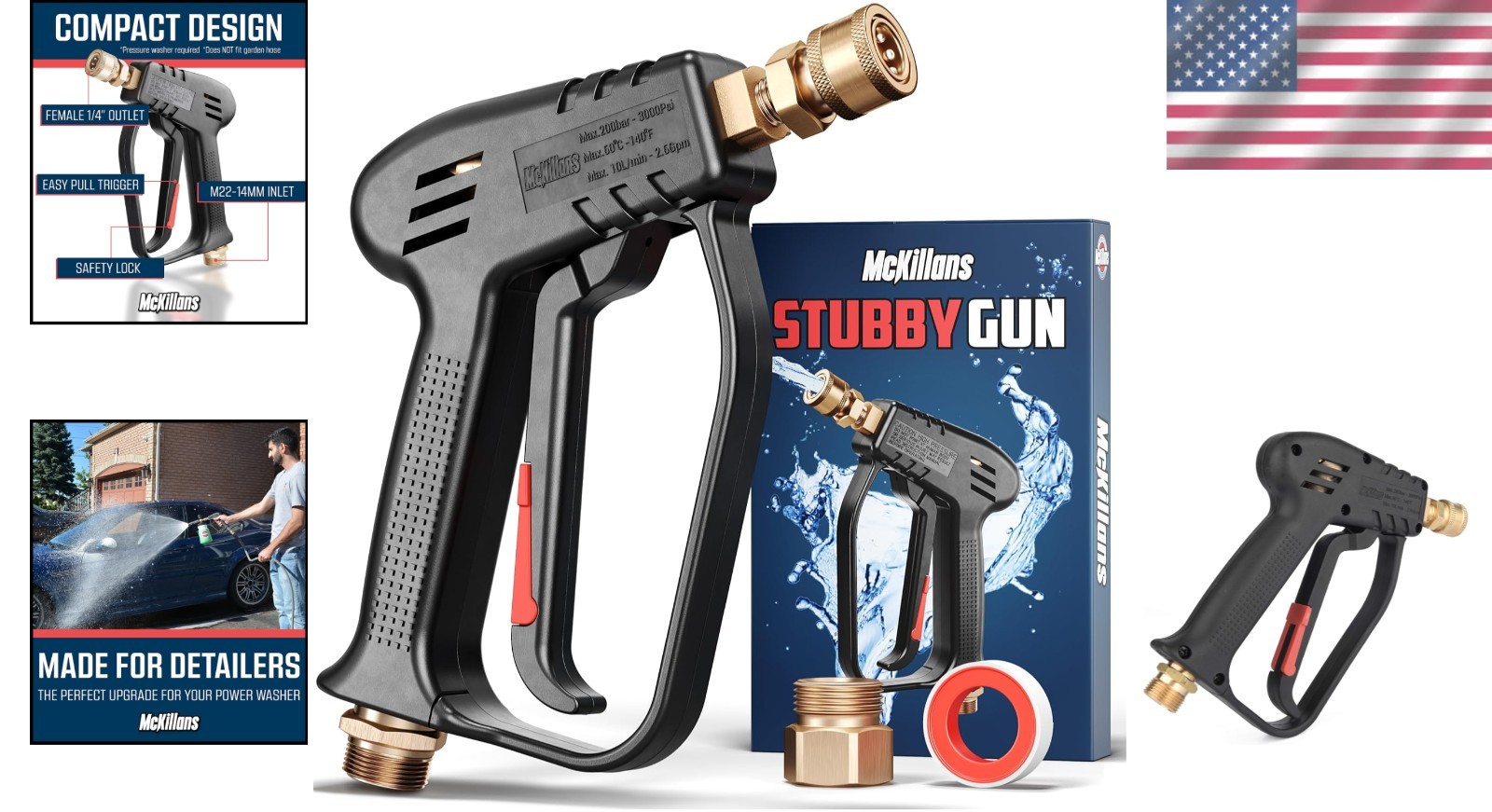 Stubby Pressure Washer Gun – Lightweight Design for Easy Handling and Control
