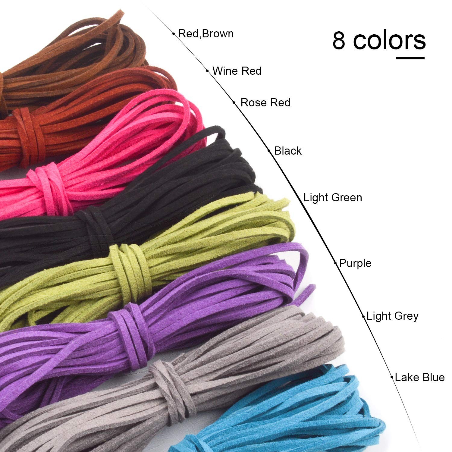 40 Meter Leather Cord 3mm x 1.5mm 8 Colors DIY String for Bracelets Necklaces Cr