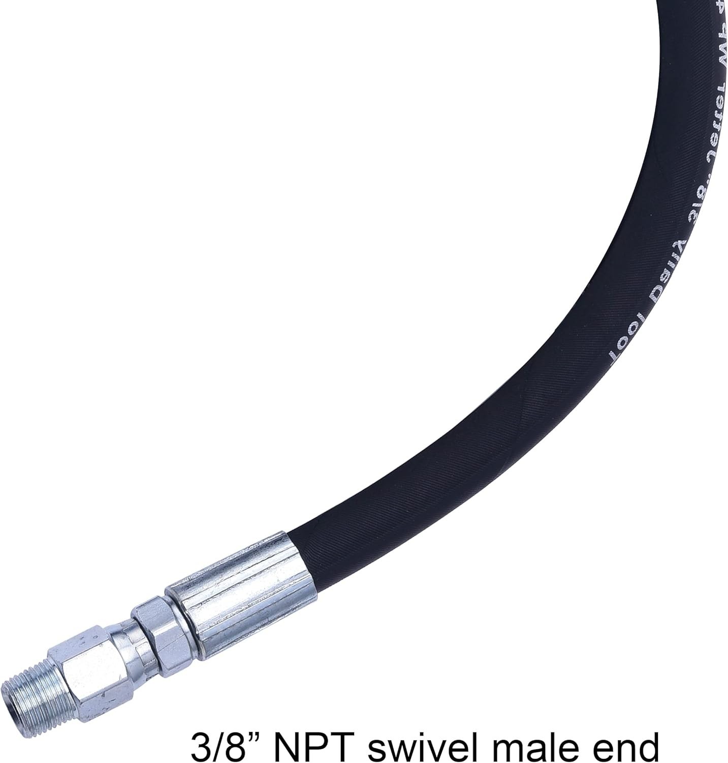 Pressure Washer Whip Hose 4 FT Steel Wire Braid Swivel Connector for Pressure