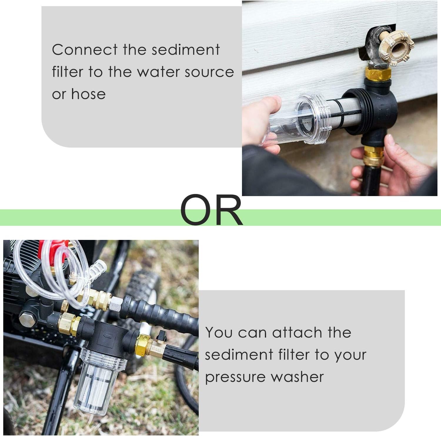 in-line Garden Hose Water Filter for Well Water, Line Hose Water Sediment Filter
