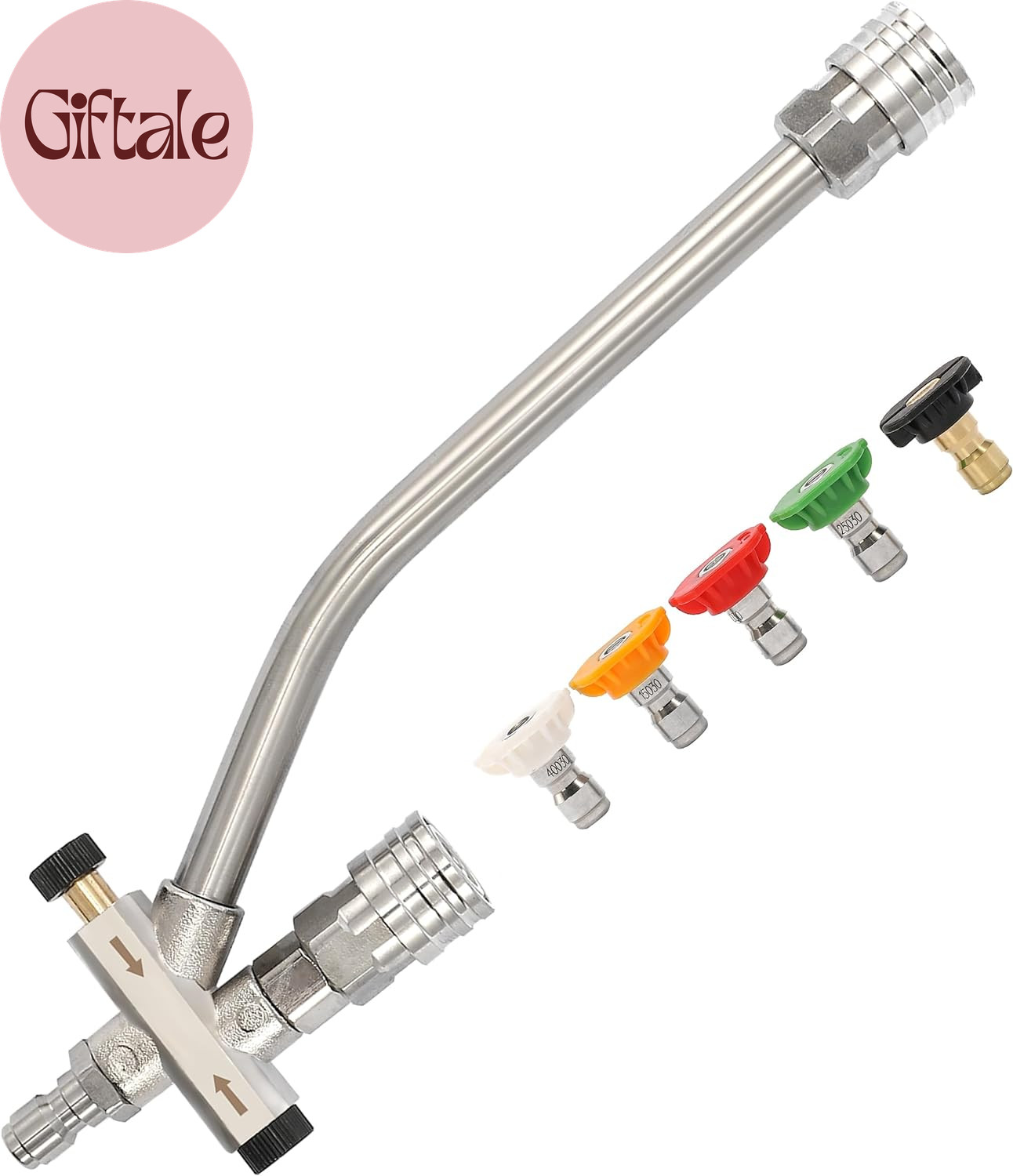 Foam Cannon Dual-Connector Accessory, Pressure Washer Double Tip Attachment for