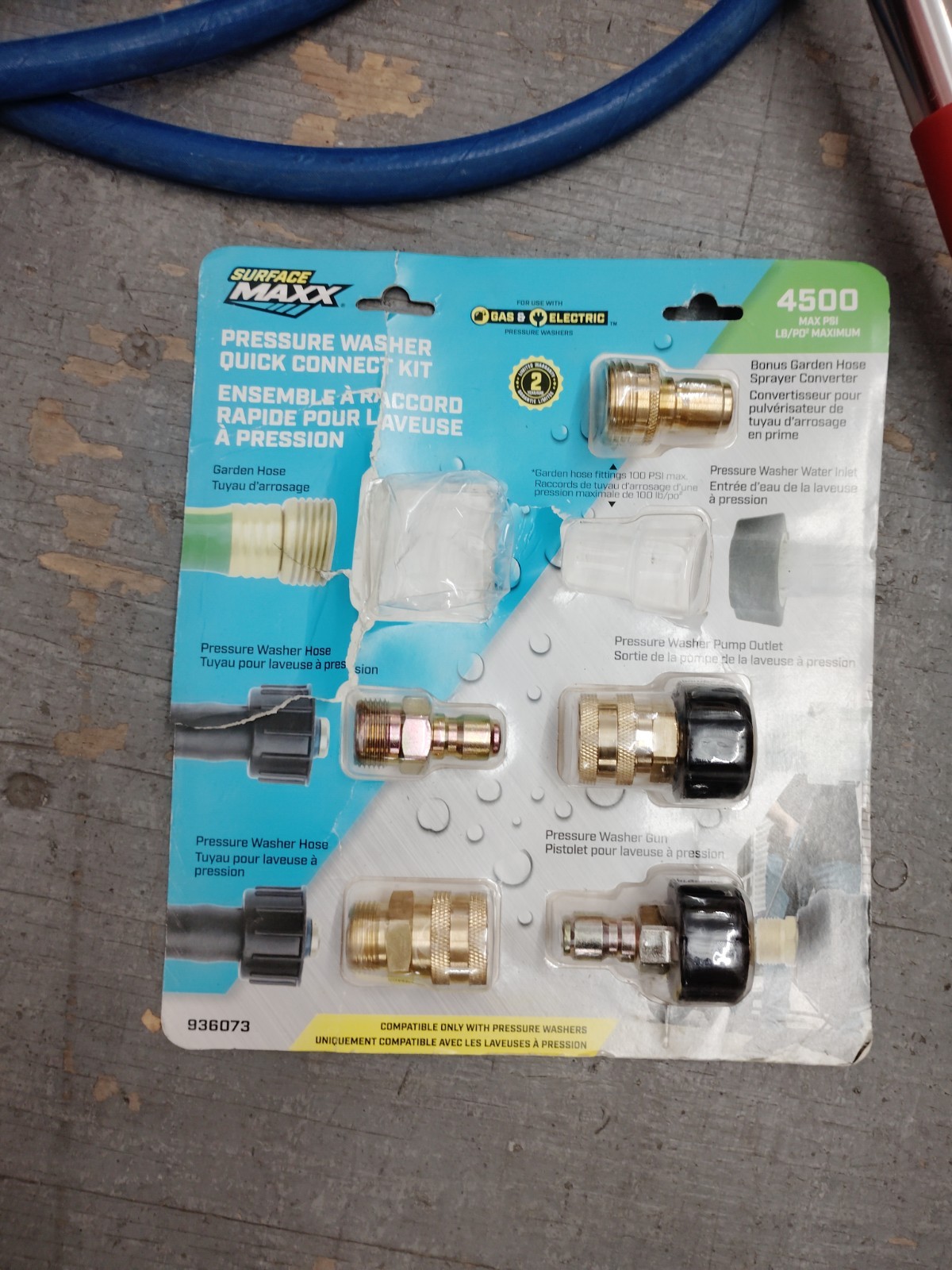 Surface Max 4500 PSI Pressure Washer Accessories Gun, Hoes, Brush And More