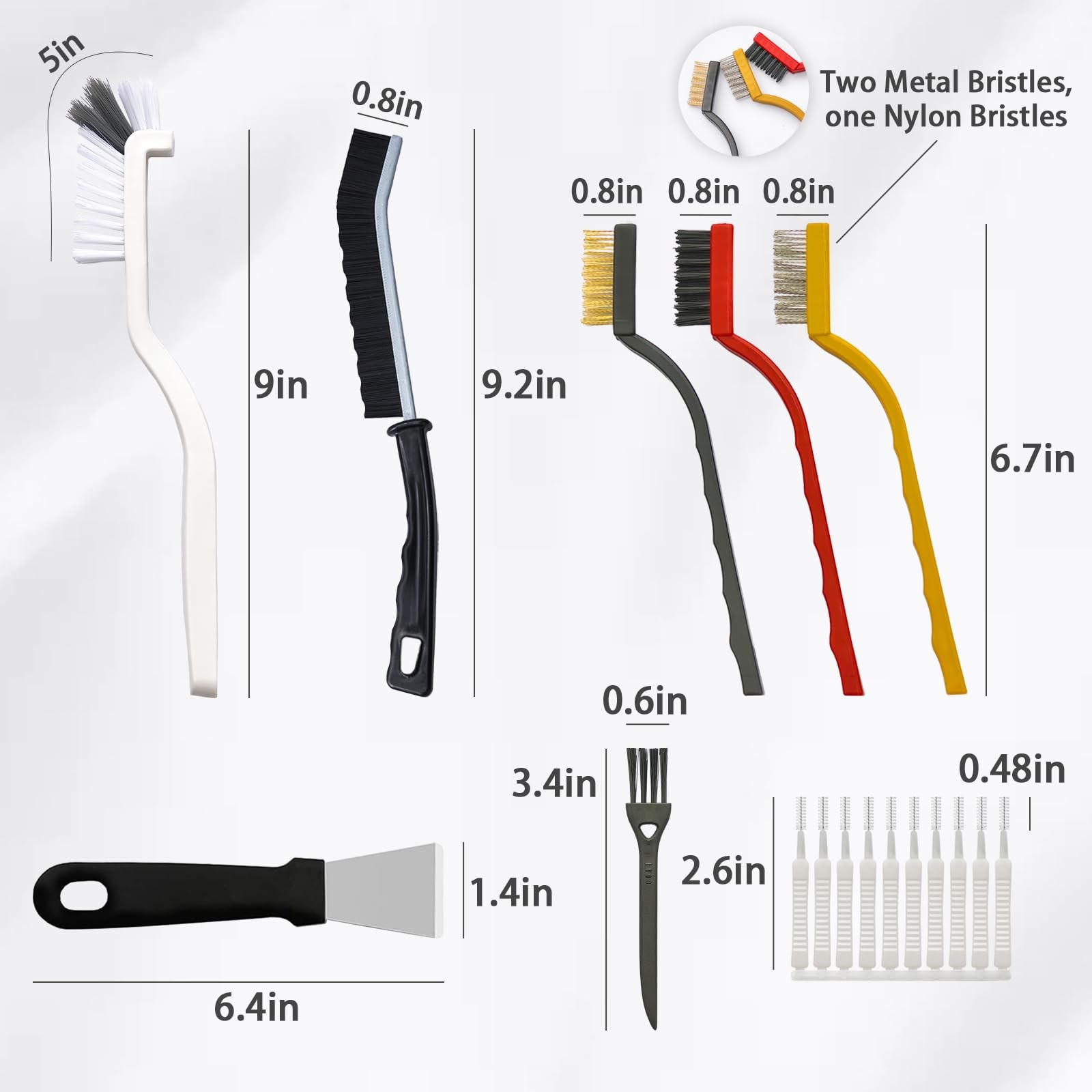 20-Piece Crevice Cleaning Brush Set – Multifunctional Kit with Black